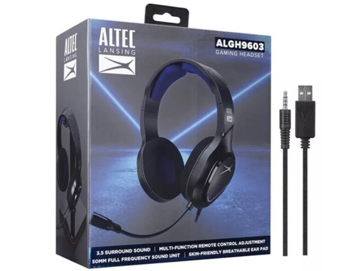 Audifonos Headset Altec Lansing 9603 Conexion 3.5mm y Luces por USB