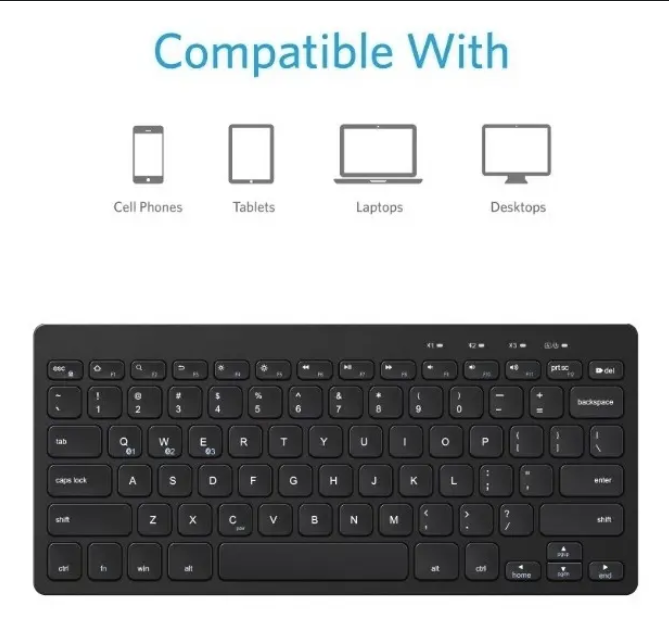 Teclado Inalambrico ONN Bluetooth para Tablets y Telefonos - Image 3