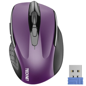 Mouse Inalambrico Tecknet Ergonomico USB Purpura