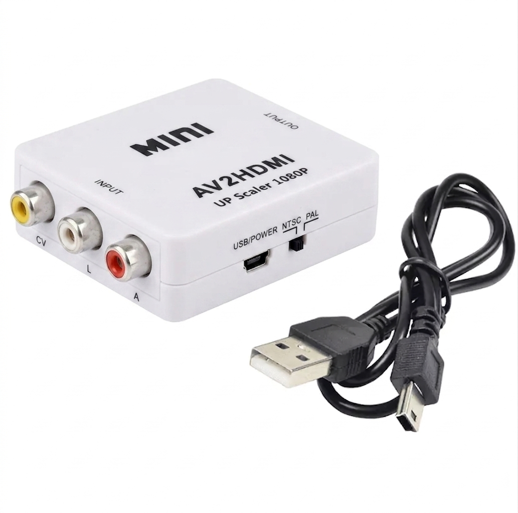 Convertidor RCA a HDMI con cable de alimentacion incluido