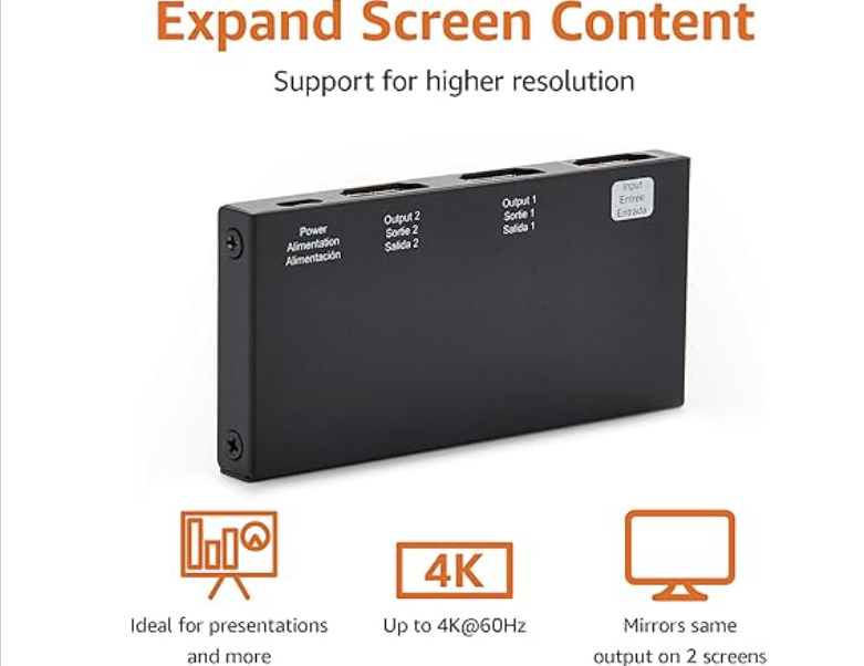 Splitter HDMI 1 a 2 Salidas, Hasta 4K, Modo Espejo Unicamente - Image 3